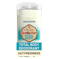 Old Spice Whole Body Deodorant for Men, Total Body Deodorant, Unscented, Aluminum Free Deodorant Stick for 24/7 Freshness // Dermatologist Tested Whole Body Deodorant, 3.0 oz