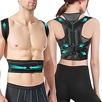 Posture Corrector-Back Brace for Men and Women- Fully Adjustable Straightener for Mid, Upper Spine Support- Neck, Shoulder, Clavicle and Back Pain Relief-Breathable (Medium)