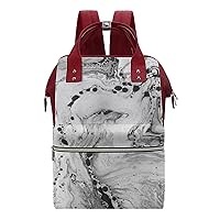 Abstract Black White Marble Waterproof Mommy Bag Diaper Bag Backpack Multifunction Large Capacity Travel Bag