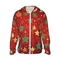 UPF50+ Christmas Sun Protection Hoodie Jacket Quick Dry Long Sleeve Sun Shirt For Men Women