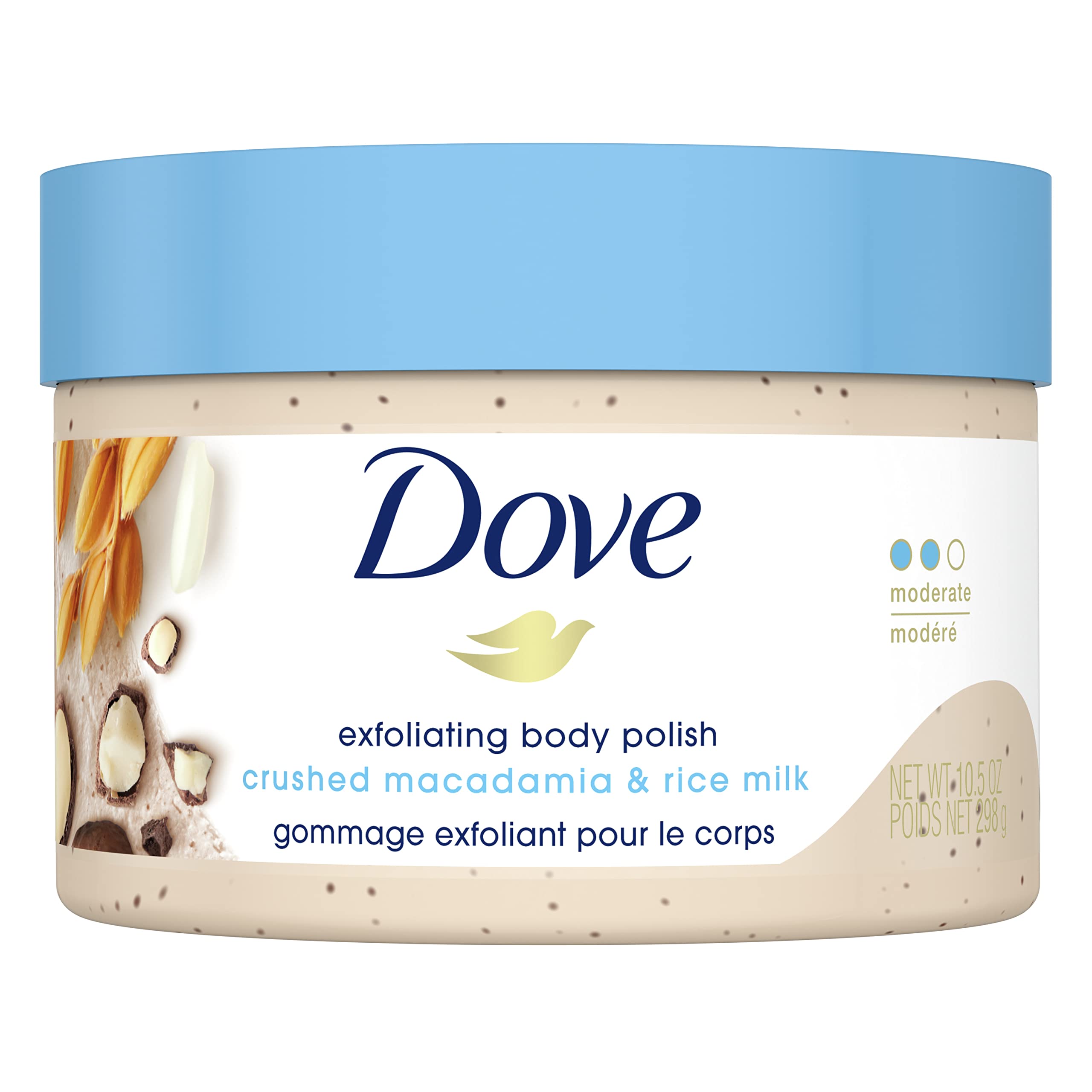 Dove Scrub Macadamia & Rice Milk Reveals Visibly Smoother Skin Body Scrub That Nourishes Skin 10.5 oz
