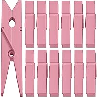50pcs Craft Wood Clothespins Colored Wooden Photo Clothespins Paper Peg Pins Craft Spring Clips for Home Arts Crafts Decor, 2.75 inches (Baby Pink)