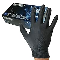 Sempermed BPM-100 Semperforce Black Nitrile Glove-Medium-Box/100, Medium