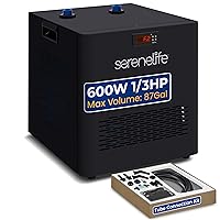 SereneLife Cold Plunge Chiller System - 1/3 HP 600w, 79 Gal Max Volume Ice Bath Water Chiller with Quiet Design Cooling Refrigeration Compressor