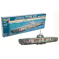 Revell 05078 U-Boat XXI Type w. Interieur Model Kit, for 10 years+