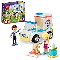 Friends Pet Clinic Ambulance 41694 Building Kit; Birthday Gift for Kids Comes with Children’s Vet Kit; Animal Rescue Toy Playset for Kids Aged 4 and up (54 Pieces)
