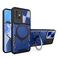 Case for Samsung Galaxy A71 5G,Military Grade Flashing [Built-in Kickstand] Magnetic Rotate Ring Holder Heavy Duty TPU+PC Shockproof Protect Phone Case for Samsung Galaxy A71 5G (Blue)