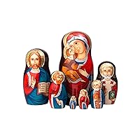 Hand Painted Icon Glitter Russian Nesting Doll 7pc./8