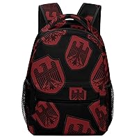 German Knight Heraldic Shield Travel Laptop Backpack Casual Daypack with Mesh Side Pockets for Book Shopping Work