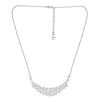 2.50 CTW Natural Diamond Polki Mango Slice Chain Necklace 925 Sterling Silver Platinum Plated Handmade Everyday Slice Diamond Jewelry