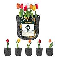 6-Pack 2 Gallon Grow Bags,350G Heavy Duty Fabric Planters Pots,Garden Cloth Planter Pot for Tomato/Vegetable/Flower/Plant with 6Pcs Plant Labels(Grey)