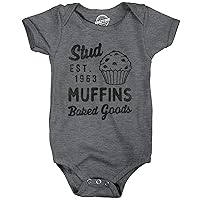 Crazy Dog T-Shirts Stud Muffins Baked Goods Baby Bodysuit Funny Bakery Joke Jumper For Infants