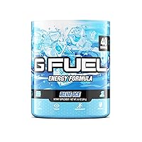 G Fuel Blue Ice Energy Powder, Sugar Free, Clean Caffeine Focus Supplement, Blue Raspberry Flavor, Focus Amino, Vitamin + Antioxidants Blend - 9.8 oz (40 Servings)