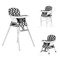 Curio Sit N Seek 3 in 1 Convertible Baby High Chair in Grey, Removable and Adjustable Tray, Portable High Chair, Adjustable Legs, Detachable Footrest, PU Fabric & 5 Point Safety Harness