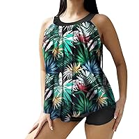 Womens Plus Size Board Shorts Normal Swimsuit Backless 2 Piece Printing Adjustable Print Multi Color Padded