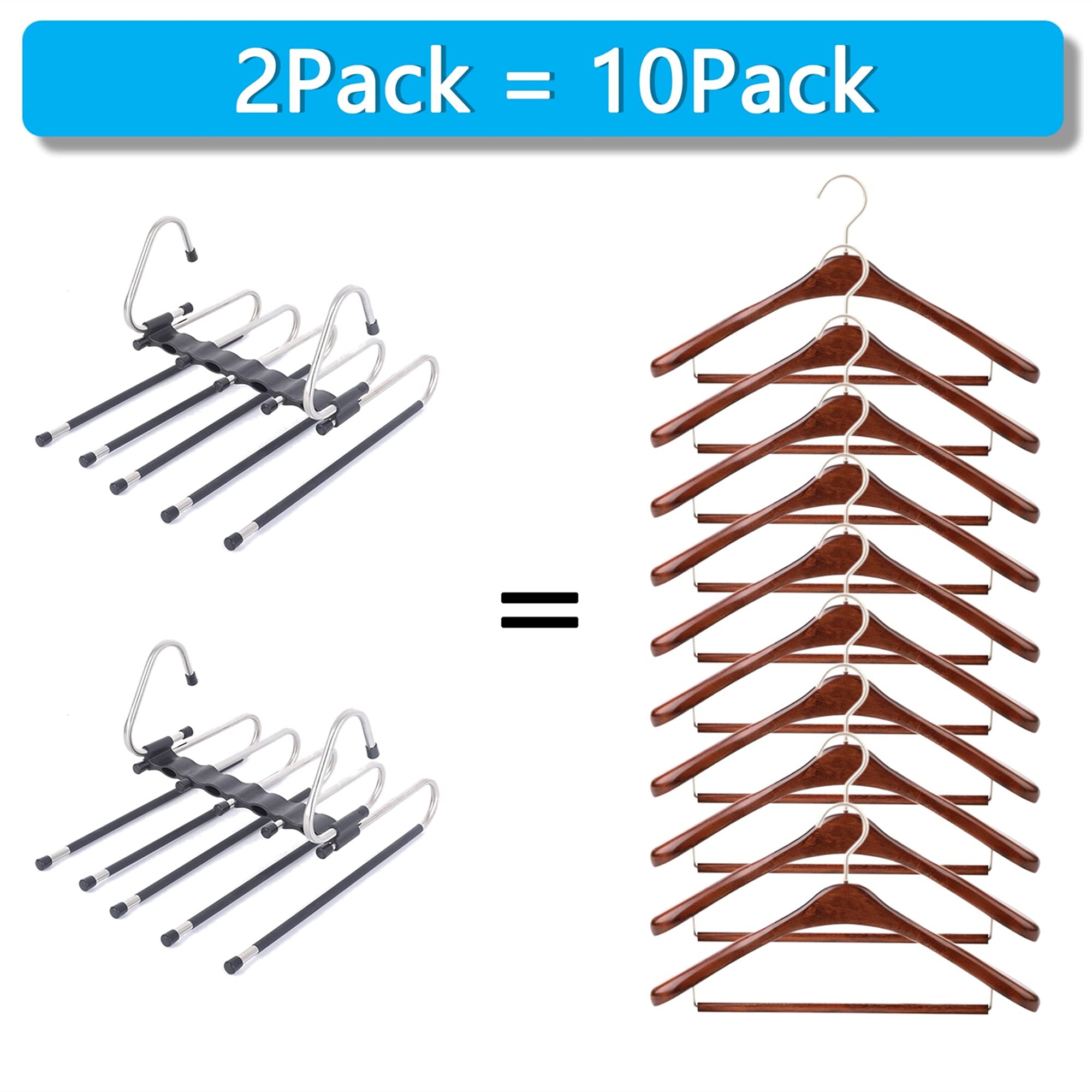 1pc Stainless Steel Multi Functional Pants Hanger 5 In 1 Foldable Storage  Rack Pants Hanger | Shop Now For Limited-time Deals | Temu