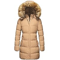 WenVen Women's Winter Thicken Puffer Coat Warm Jacket with Faux Fur Removable Hood