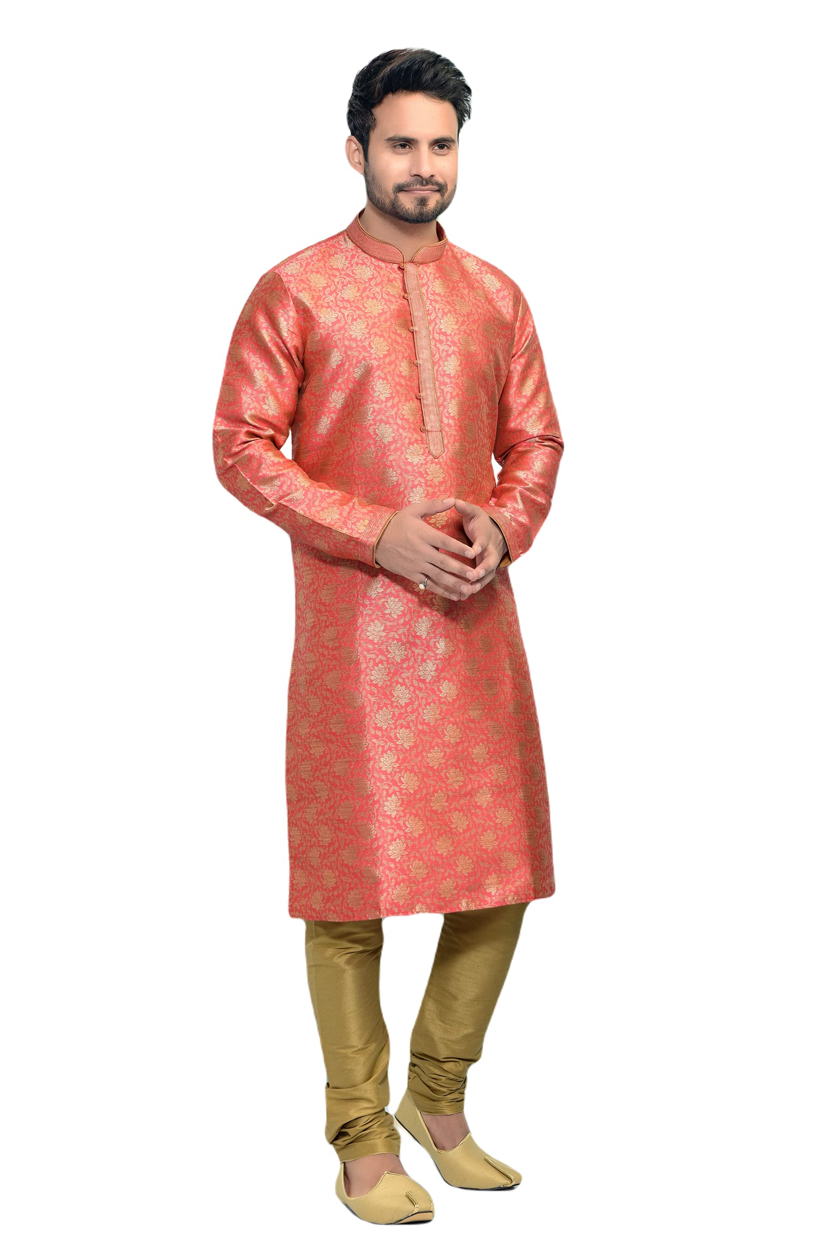 Indian Traditional Wedding Party Wear Tunic Kurta Pyjama Casual Ethnic Dress Set For Men