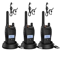 Baofeng BF-88ST Pro Walkie Talkies - 3 Pack, Long Range Radios Walkie Talkies for Kids and Adults, Upgraded from BF-88ST NOAA VOX Dual Watch, with Desktop Charger and Earpieces (Black)