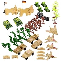 62PCS/Set WW2 Toys Plastic WW2 Army Men Action Figures with Military Vehicle, Planes, Tanks and Other Accessories Funny Army Toys for Boys Gift