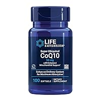 Super Ubiquinol CoQ10 with Enhanced Mitochondrial Support, Heart Health Supplement, Maximum Absorption, 50 mg, Non-GMO, Gluten-Free, 100 softgels
