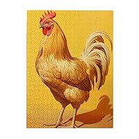 Hen Chicken Wooden Jigsaw Puzzle 500 Piece Surprise for Family Home Decor Art Puzzle,Unique Birthday Present Suitable for Teenagers and Adults for Kid,20.4 X 15 Inch