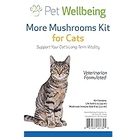 Pet Wellbeing More Mushrooms Kit for Cats with Cancer - Immune System Support and Antioxidant Protection - Turkey Tail, Reishi, Maitake, Astragalus, Blessed Thistle, Sheep Sorrel