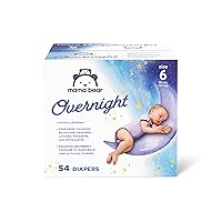 Amazon Brand - Mama Bear Overnight Diapers, Hypoallergenic, Size 6 (54 count), White