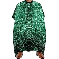 Beautiful Emerald Green Glitter Sparkles Haircut Capes for Adults Salon Cape for Men Water Resistant Hairdresser Styling Cape Hair Stylist Gown