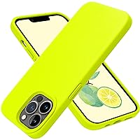 OTOFLY iPhone 13 Pro Case,Ultra Slim Fit iPhone Case Liquid Silicone Gel Cover with Full Body Protection Anti-Scratch Shockproof Case Compatible with iPhone 13 Pro (Fluorescent Yellow)