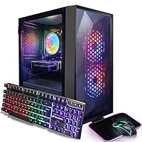 STGAubron Gaming Desktop PC, Intel Core I5 3.3Ghz up to 3.7Ghz, AMD Radeon RX 550 4G GDDR5, 16G Ram, 512G SSD, WiFi, BT 5.0, RGB Fan x 3, RGB Keybaord & Mouse, RGB Mouse Pad, W10H64