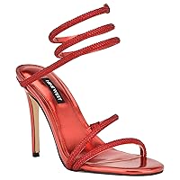 Nine West Women's MASKIL Heeled Sandal, Red 611, 11
