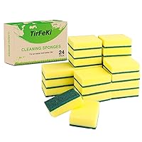 Kitchen Cleaning Sponges, TirFeKi Heavy-duty Scrub Sponges Non-Scratch Sponges Eco Scrub Pads, Highly Absorbent Cleaning Scrubber Sponge for Dishes, Sink, Bathtub, Bathroom, Car Wash and More, 24 Pack