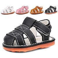 Boys Girls Summer Squeaky Sandals Closed-Toe Anti-Slip Premium Rubber Sole Toddler First Walkers Shoes