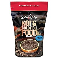 Blue Ridge Fish Food Pellets [2lb] Koi and Goldfish Growth Formula, Mini Floating Pellet, Balanced Diet