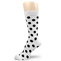 Men's Polka Dots Dress Socks,White/Black