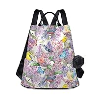 ALAZA Art Flowers Butterflies Birds on Tree Branch Outdoor Backpack Bags for Woman