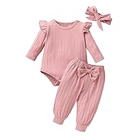Teen Athletic Wear Kids Outfit Soft Cotton Warm Crewneck Long Sleeve Round Neck Solid Color Bow Suit Clothes Set For