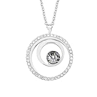 2015126 Women's Necklace with Pendant Stainless Steel with Crystal, 42 + 3 cm, Silver, Comes in Jewellery Gift Box, Stainless Steel, Crystal