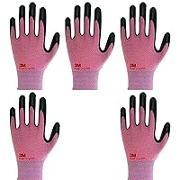 3M KOR Lightweight Nitrile Work Gloves, Durable Foam Coated, Smart Touch, Thin Machine Washable, 5 Pairs