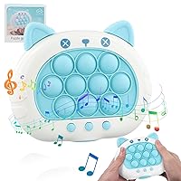 Light Up Pop Fidget Game, [Upgraded 50 Levels] Pop it Game Sensory Toys for Kids, Push Bubble Pattern Popping Game, Pop Push it Game Controller Machine, Stress Relief Gifts for Kids Adults (Blue)