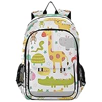 Forest Giraffe Flamingo School Backpack Laptop Backpack Bags Bookbag Travel Casual Computer Notebooks Daypack