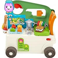 Fisher-Price Laugh & Learn Baby to Toddler Toy 3-in-1 On-the-Go Camper Walker & Activity Center with Smart Stages for Ages 9+ Months, Tan/Green