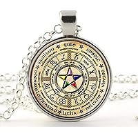 Wiccan Pentagram neclaces Pendant Pentagram Jewelry Wicca Jewelry Wicca Pagan Religion Wheel Celtic Wheel Zodiac Elemental Pentacle Gift