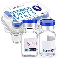 Sterile Empty Vial,Sterile Glass Vials, with Self-Healing Injection Port and Flip Top Cap, Sterile Package 10PCS by ZHANXUBIO (2ml,10)