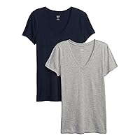 GAP Women's 2-Pack Favorite V-Neck Tee T-Shirt