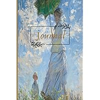 Journal: 6x9 Paperback,110 Pages, Lined, Woman with a Parasol - Madame Monet and Her Son ,1875, by Claude Monet. Featuring an Inspirational Quote ... Recording Daily Thoughts, Ideas, Information.