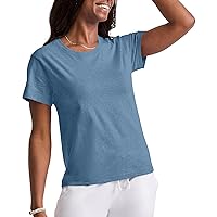 Hanes Originals Tri-Blend, Curved-Hem Tee, Classic Crewneck T-Shirt for Women, Plus