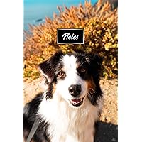 Australian Shepherd Dog Pup Puppy Doggie Notebook Bullet Journal Diary Composition Book Notepad - Brown Eyes: Cute Animal Pet Owner Composition Book ... Dotted Dot Grid Paper Pages in 6” x 9” Inch