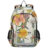 ALAZA Flowers Of Dandelions and Butterflies Backpacks Travel Laptop Backpack